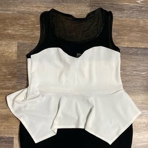 NWT Black and White 2X Peplum Dress